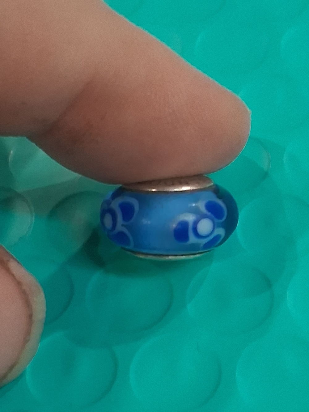 Pandora Flowers For You Blue Glass Bead Charm